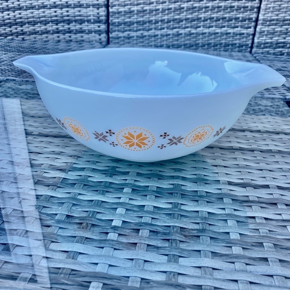 VINTAGE LARGE Pyrex Town and Country Brown HEX Cinderella Mixing Bowl #444 - Picture 4 of 9